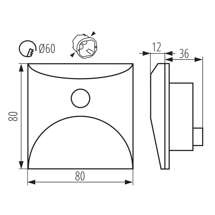Lampada per scale LED con sensore di movimento e sensore crepuscolare EXIN LED/2,5W/230V 4000K IP65 bianca, quadrata