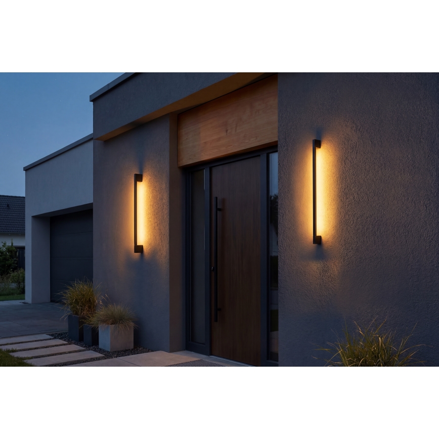 Applique da esterno LED YALTE LED/8,5W/230V 3000/4000/6500K 93 cm IP54 nero