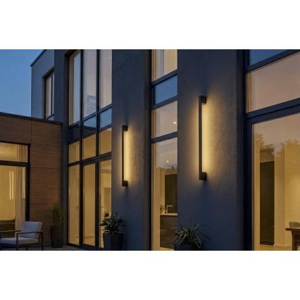 Lampada da parete esterna LED YALTE/12W/230V 3000/4000/6500K 123 cm IP54 nero