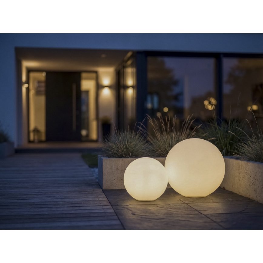 Lampada da esterno STONO 1xE27/15W/230V Ø 20 cm IP65 bianca
