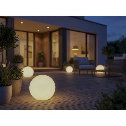 Lampada da esterno STONO 1xE27/20W/230V Ø 30 cm IP65 bianca