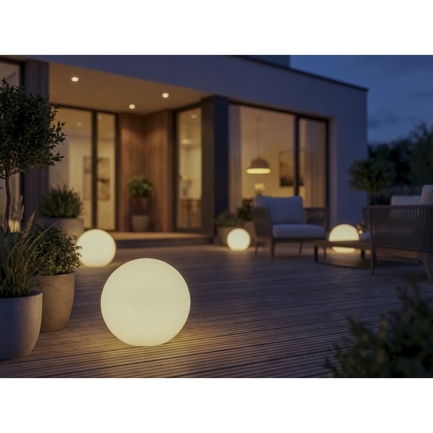 Lampada da esterno STONO 1xE27/20W/230V Ø 30 cm IP65 bianca