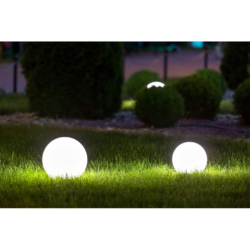 Lampada da esterno STONO 1xE27/20W/230V Ø 30 cm IP65 bianca