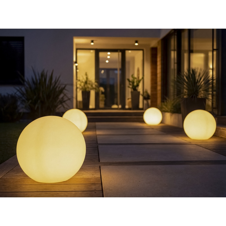 Lampada da esterno STONO 1x E27/20 W/230 V Ø 40 cm IP65 bianca