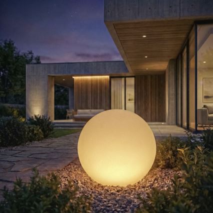 Lampada da esterno STONO 1xE27/20W/230V, Ø 50 cm, IP65, bianca