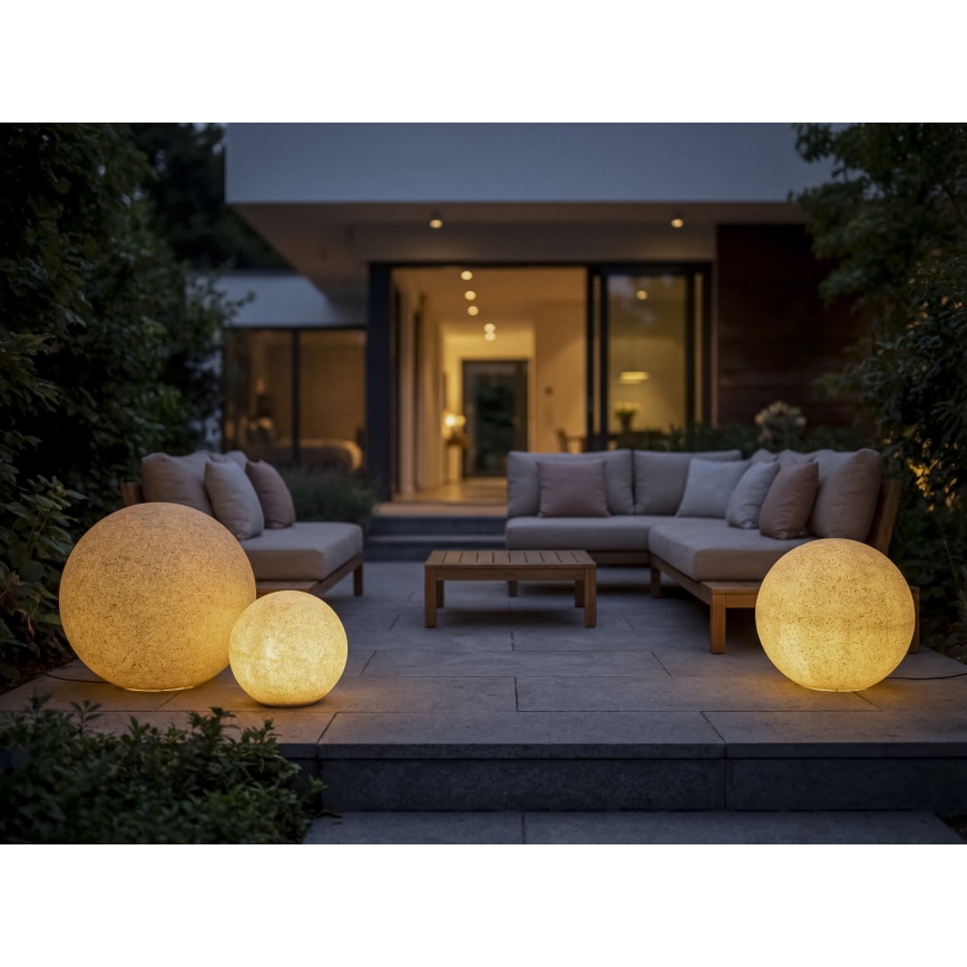 Lampada da esterno STONO 1xE27/20W/230V Ø 50 cm IP65 beige