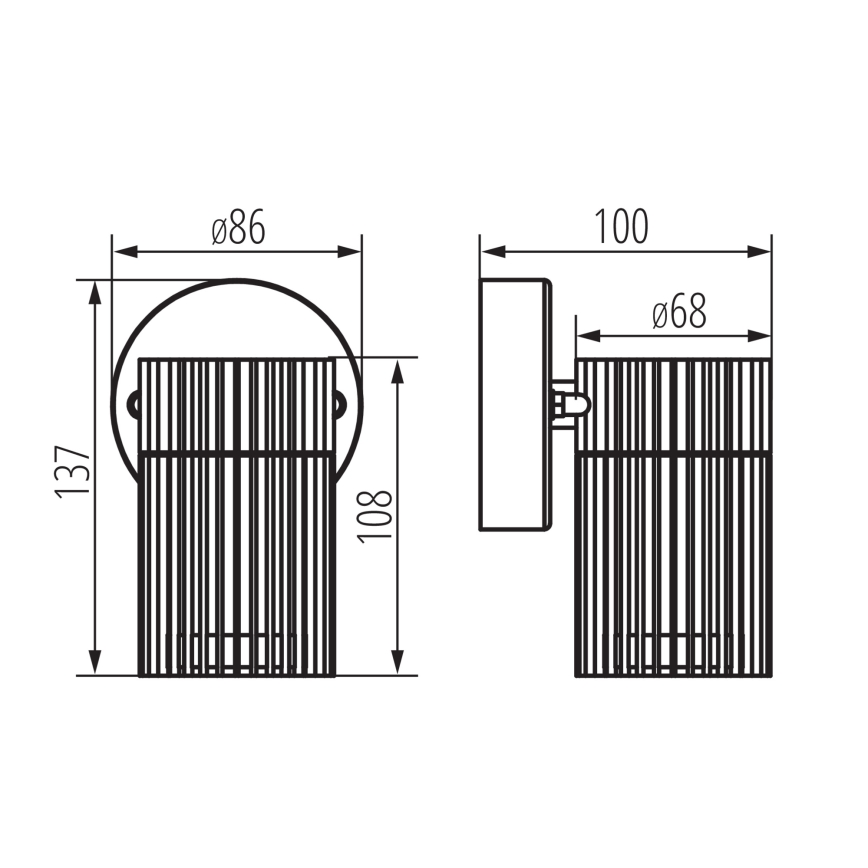 Faretto da parete per esterni RADILO 1xGU10/11W/230V IP44 nero