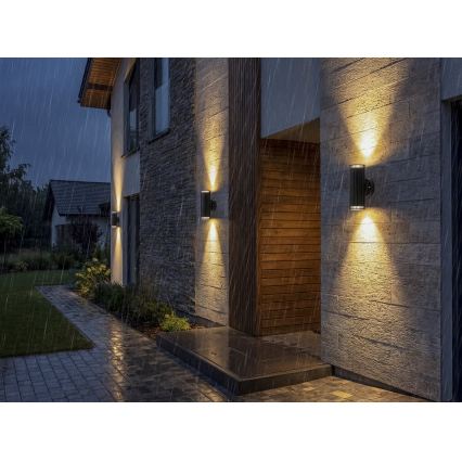 Faretto da parete per esterni RADILO 2xGU10/11W/230V IP44 nero