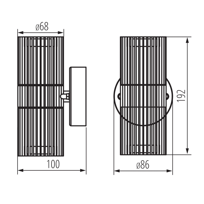 Faretto da parete per esterni RADILO 2xGU10/11W/230V IP44 nero