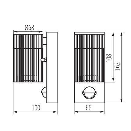 Faretto da parete per esterni con sensore di movimento e crepuscolare RADILO 1xGU10/11W/230V IP44 nero