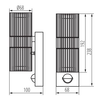 Applique da esterno orientabile con sensore di movimento e crepuscolare RADILO 2xGU10/11W/230V IP44 nero