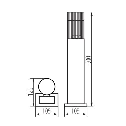 Lampada da esterno RADILO 1xGU10/11W/230V 50 cm IP44 nera