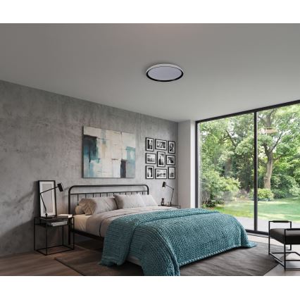 Plafoniera LED dimmerabile LIXAN LED/65W/230V 3000-6500K Ø 48,6 cm bianco/nero + telecomando
