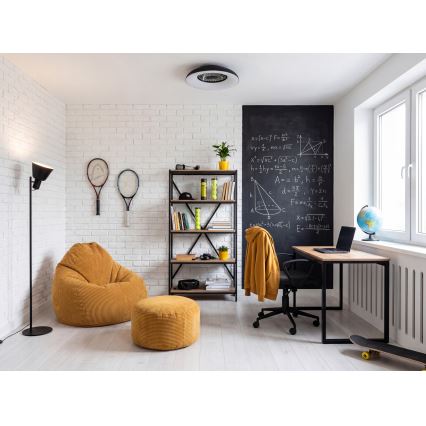 Plafoniera LED RGBW dimmerabile con ventilatore PLAVE PAN LED/48W/230V 3000-6500K Ø 60 cm nero + telecomando