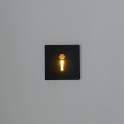 Lampada per scale LED con sensore di movimento e crepuscolare MAGNIK LED/1,7W/230V 2700/3300/3900/4600/5700K nera squadrata