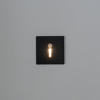 Lampada per scale LED con sensore di movimento e crepuscolare MAGNIK LED/1,7W/230V 2700/3300/3900/4600/5700K nera squadrata