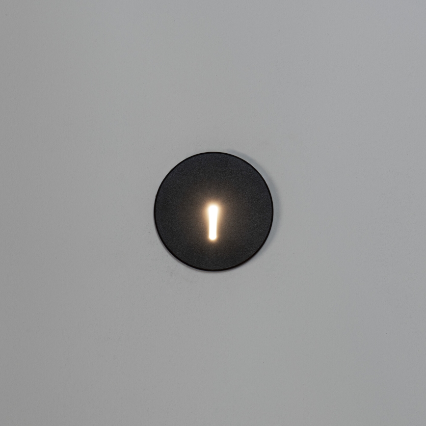 Lampada LED per scale MAGNIK LED/1,7W/230V 2700/3300/3900/4600/5700K nera rotonda