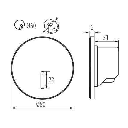 Lampada LED per scale MAGNIK LED/1,7W/230V 2700/3300/3900/4600/5700K nera rotonda