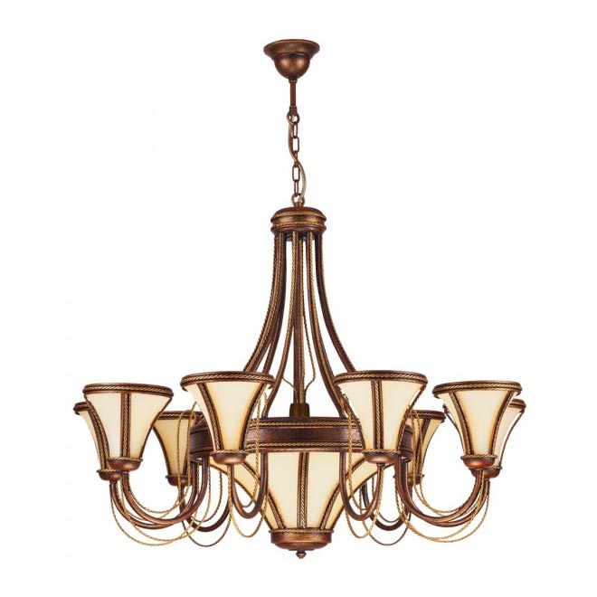 Kemar T/9 - Lampadario TANAJA 9xE14/60W+1xE27/100W rosso