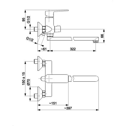 KFA Armatura 4428-715-00 - Set da bagno con rubinetto AGAT cromo lucido