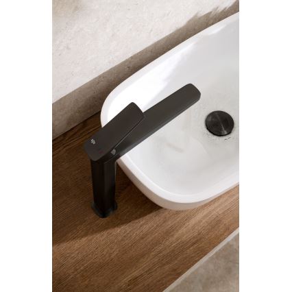 KFA Armatura 4522-712-81 - Miscelatore per lavabo MALAGA con scarico, 30,3 cm nero
