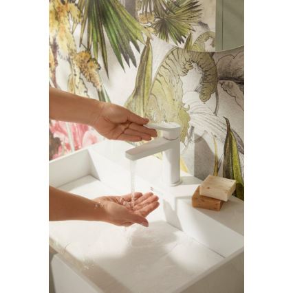 KFA Armatura 4522-815-44 - Miscelatore per lavabo + piletta MALAGA 15,9 cm, bianco