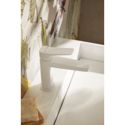 KFA Armatura 4522-815-44 - Miscelatore per lavabo + piletta MALAGA 15,9 cm, bianco