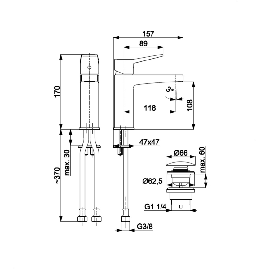 KFA Armatura 4522-825-00 - Miscelatore per lavabo + piletta MALAGA 17 cm cromo lucido