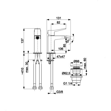 KFA Armatura 4527-015-31 - Miscelatore per bidet + scarico MALAGA oro spazzolato