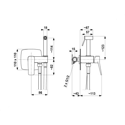 KFA Armatura 4529-512-34 - Miscelatore bidet con doccetta per installazione da incasso MALAGA, rose gold