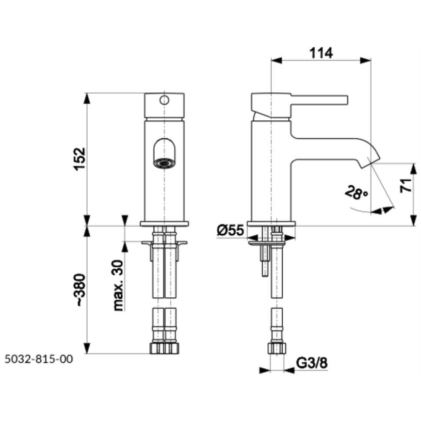 KFA Armatura 5032-815-31 - Rubinetto del lavandino + con scarico MOZA 15,2 cm molato oro