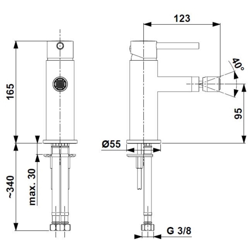 KFA Armatura 5037-015-31 - Rubinetto del bidet + con scarico MOZA molato oro