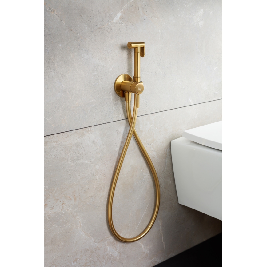 KFA Armatura 5039-512-31 - Rubinetto per bidet con doccia da incasso MOZA molato oro