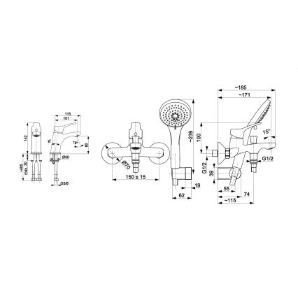 KFA Armatura 5241-003-00 - Set da bagno con rubinetto + rubinetto per lavabo MORRIS cromo lucido