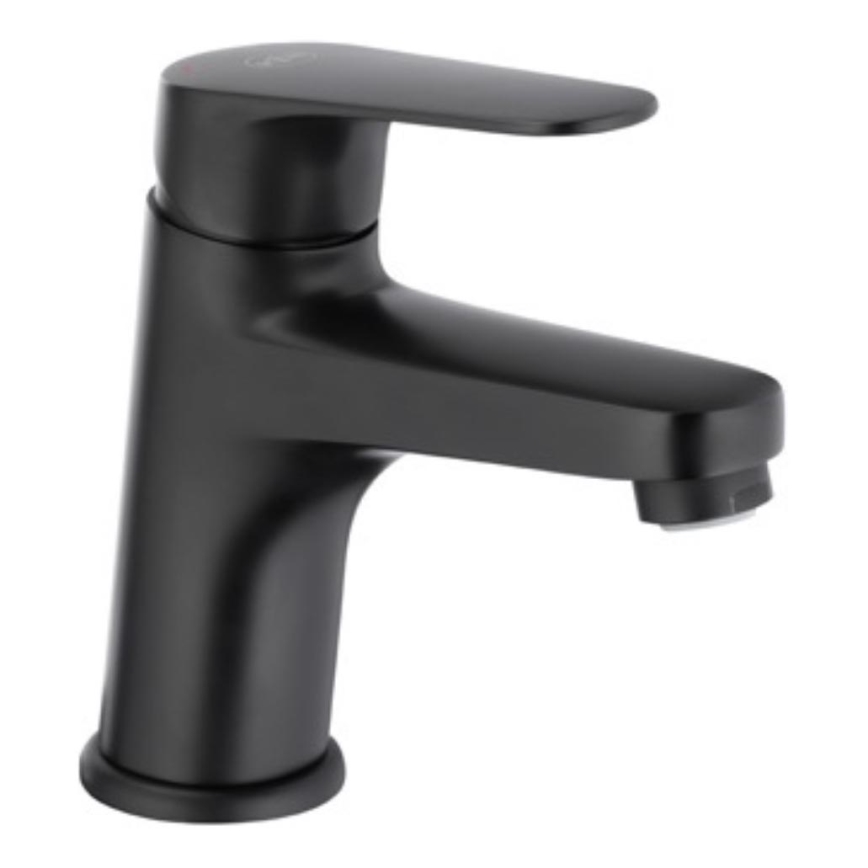 KFA Armatura 5552-815-81 - Rubinetto per lavabo con scarico e troppopieno OTAVA 15 cm nero opaco