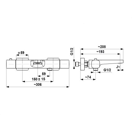 KFA Armatura 5754-010-34 - Miscelatore termostatico per vasca MALAGA oro rosa