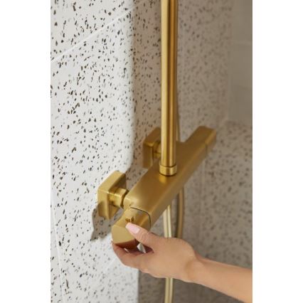 KFA Armatura 5756-910-31 - Set doccia con miscelatore termostatico MALAGA, finitura oro spazzolato