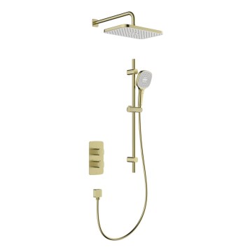 KFA Armatura 5759-301-31 - Set doccia con miscelatore termostatico da incasso MALAGA, finitura oro spazzolato