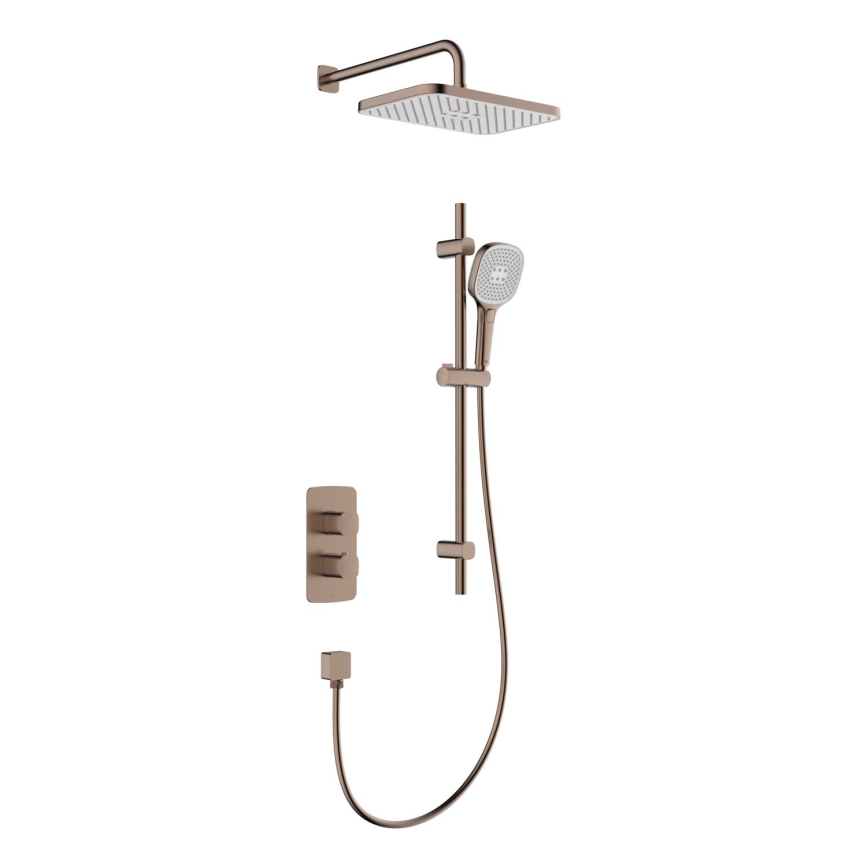 KFA Armatura 5759-301-34 - Set doccia con rubinetteria termostatica da incasso MALAGA oro rosa