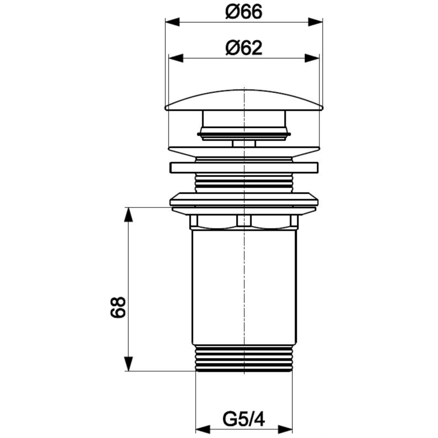 KFA Armatura 660-253-00 - Scarico del lavabo senza trabocco CLICK-CLACK diametro 6,6 cm cromo lucido