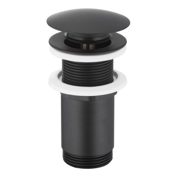 KFA Armatura 660-253-81 - Scarico del lavabo senza trabocco CLICK-CLACK diametro 6,6 cm ottone/opaco nero