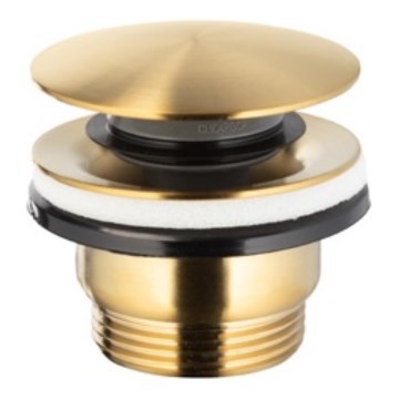 KFA Armatura 660-320-31 - Scarico del lavandino CLICK-CLACK diametro 6,6 cm acciaio inossidabile/molato oro