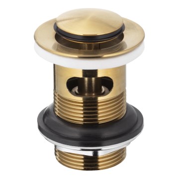 KFA Armatura 660-354-31 - Lavello con scarico CLICK-CLACK diametro 6,2 cm ottone/molato oro