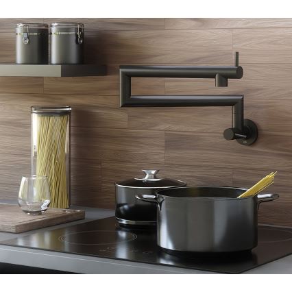 KFA Armatura 6623-030-81 - Rubinetto da cucina con braccio snodabile DUERO POT FILLER, acciaio inossidabile/nero opaco