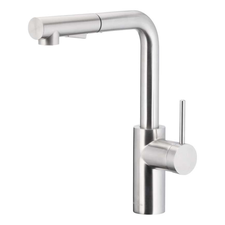 KFA Armatura 6623-110-22 - Rubinetto lavello con doccetta estraibile DUERO BASIC acciaio inossidabile