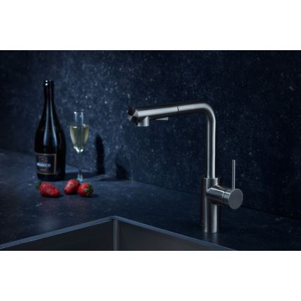KFA Armatura 6623-110-22 - Rubinetto lavello con doccetta estraibile DUERO BASIC acciaio inossidabile