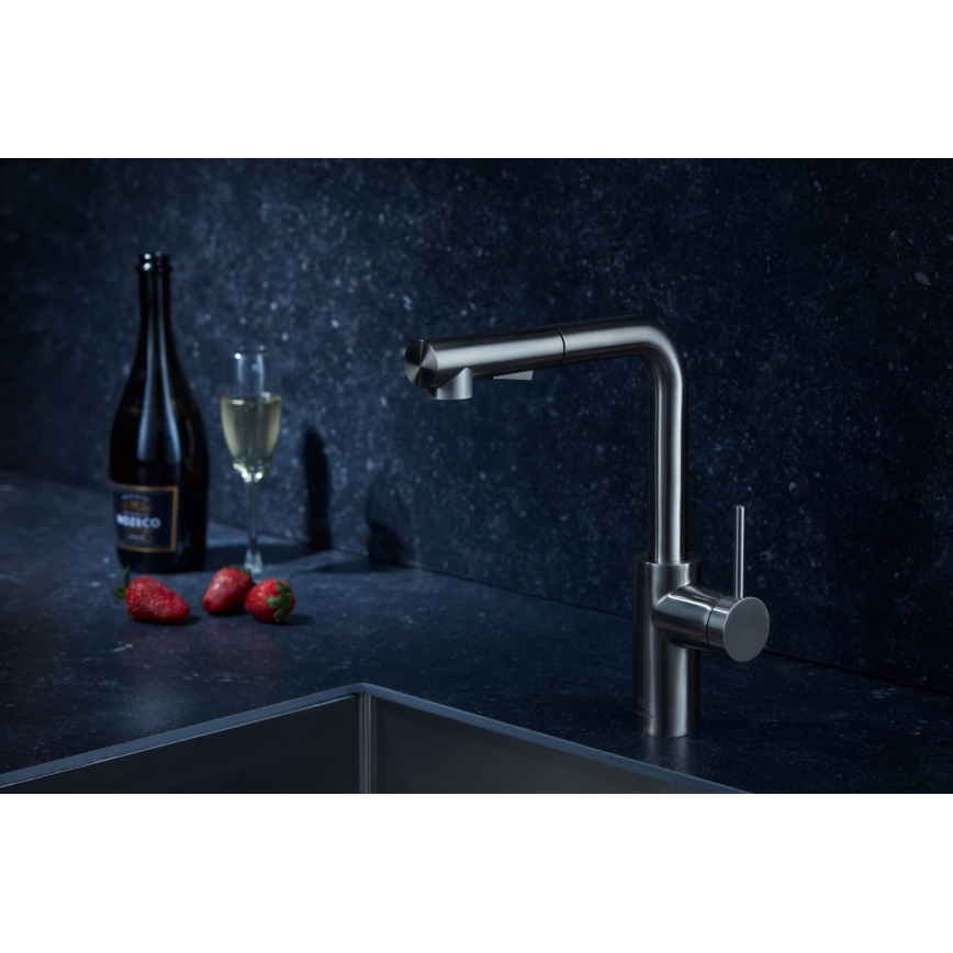 KFA Armatura 6623-110-22 - Rubinetto lavello con doccetta estraibile DUERO BASIC acciaio inossidabile