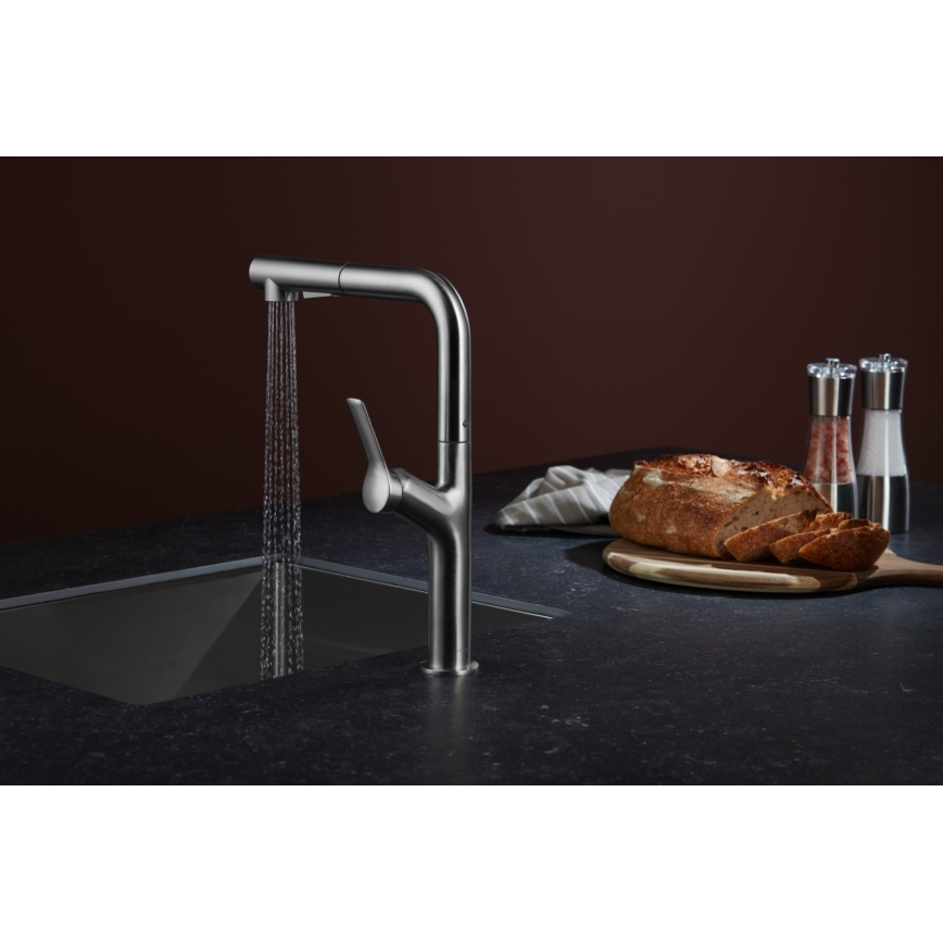 KFA Armatura 6623-220-22 - Rubinetto lavello con doccetta estraibile DUERO DESIGN acciaio inossidabile