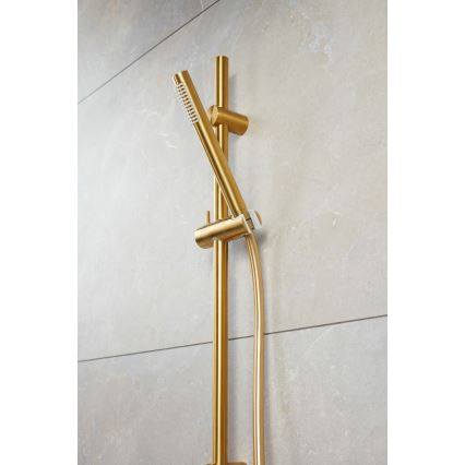 KFA Armatura 841-363-31 - Set da doccia MOZA acciaio inossidabile/molato oro