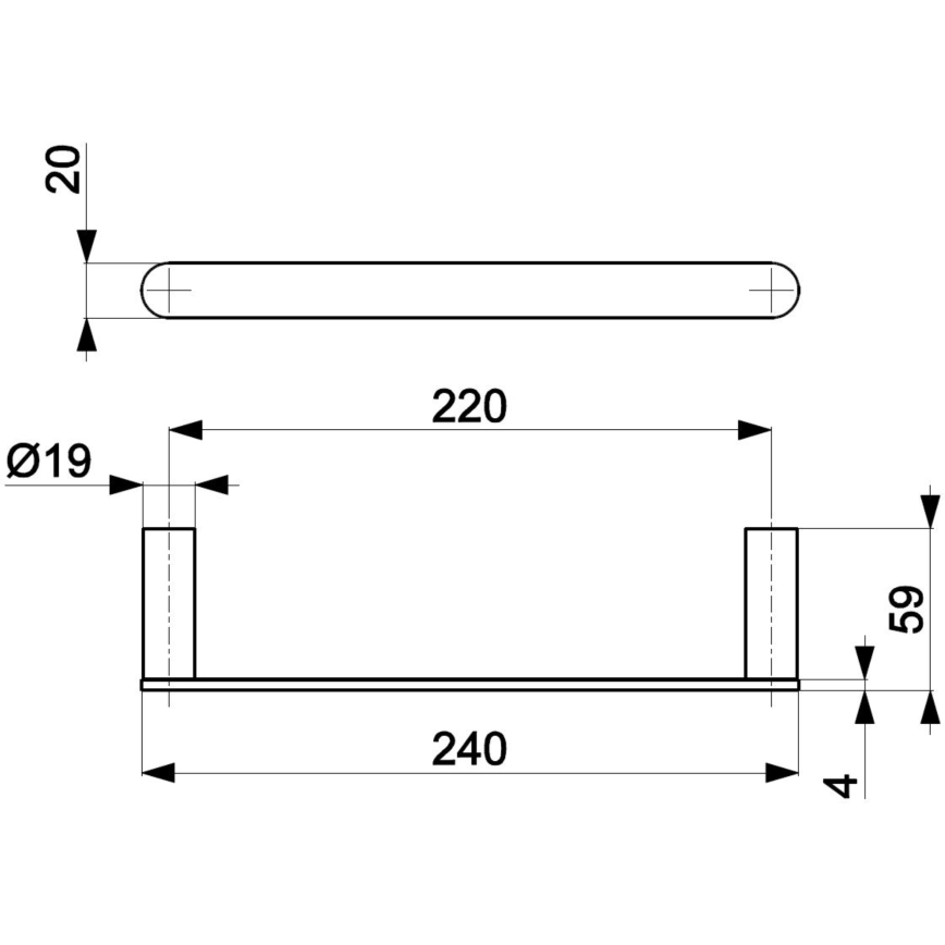 KFA Armatura 864-025-00 - Appendiabiti da parete 24 cm cromo lucido
